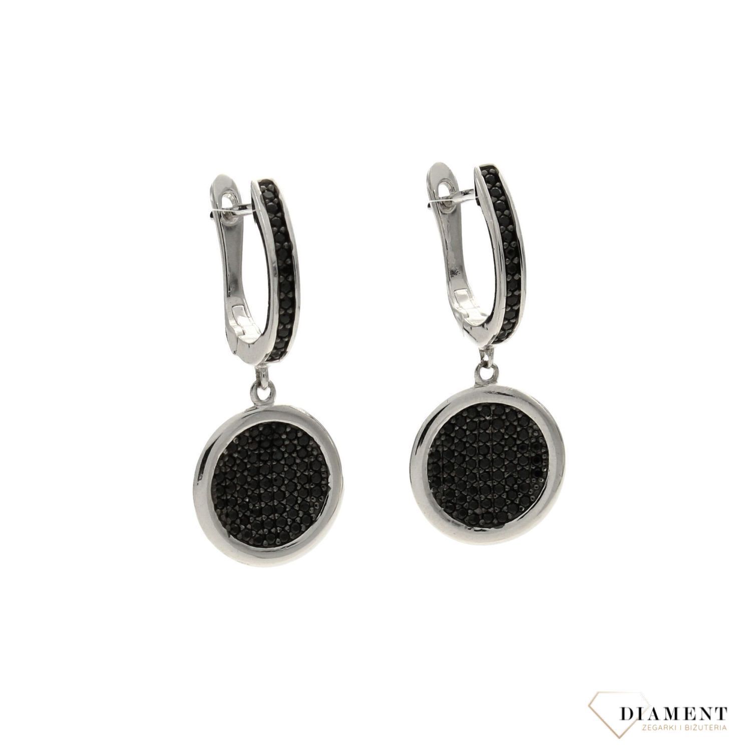 Kolczyki srebrne czarne cyrkonie Dall'Acqua K BY 141 0134b.jpg